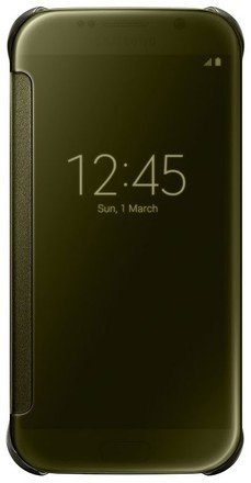 Pouzdro na mobil Samsung EF ZG920BF Flip Clear View Galaxy S6, Gold
