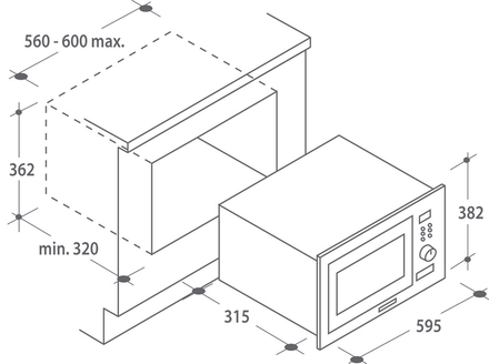 Vestavná mikrovlnná trouba Candy MIC G25 GDFW (1)
