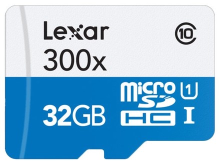 Paměťová karta Lexar 32GB microSDHC 300x s adaptérem (Class 10)