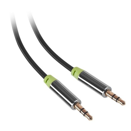Kabel GoGEN 3,5mm stereo, propojovací, 3m, pozlacené konektory, barva černá
