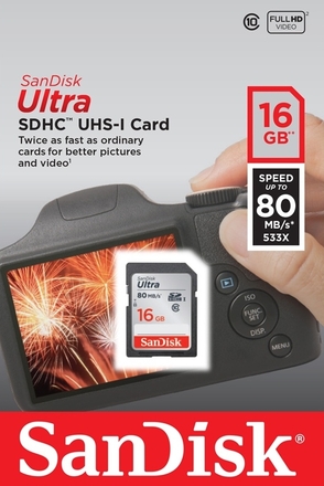 Paměťová karta Sandisk 139766 SDHC 16GB 80M UHS-I ULTRA