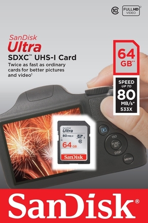 Paměťová karta Sandisk 139768 SDXC 64GB 80M UHS-I ULTRA