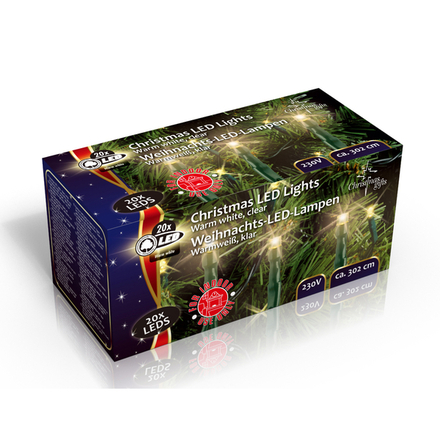 Vánoční osvětlení Befree Vánoční osvětlení řetěz 20x LED dioda, teplá bílá, 230V, délka 3.1m