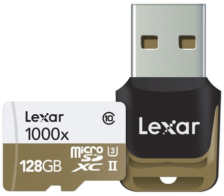 Paměťová karta Lexar 128GB microSDHC UHS-II 1000x + USB Class 10