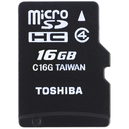 Paměťová karta Toshiba MicroSDHC 16GB CL4 + adap.
