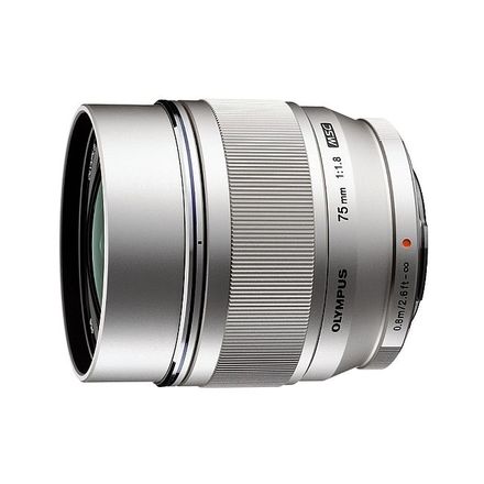 Objektiv Olympus M.ZUIKO DIGITAL ED 75mm 1:1:8 silver