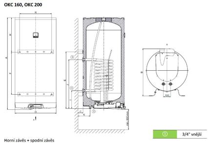 Kombinovaný ohřívač vody DZD Dražice OKC 160 (5)
