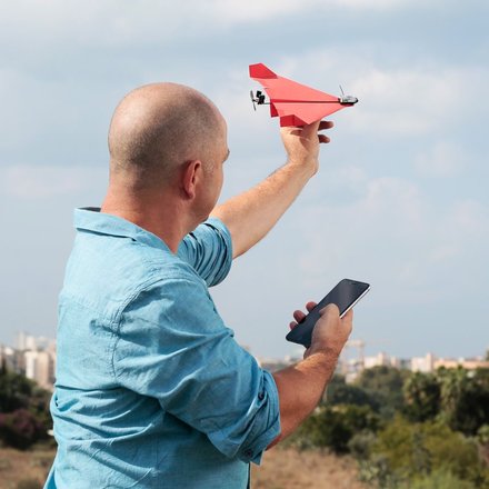 RC model vlaštovka PowerUp 3.0 Chytrá Papírová Vlaštovka - Černá (1)