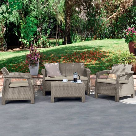 Ratanový nábytek Allibert Corfu cappuccino (1)