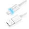 USB kabel GoGEN Kabel USB A/LIGHTNING B, LED, oplétáný, metal, propojovací, 1m stříbrný (1)