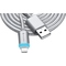 USB kabel GoGEN Kabel USB A/LIGHTNING B, LED, oplétáný, metal, propojovací, 1m stříbrný (2)