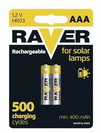 Nabíjecí mikrotužkové baterie Raver B7414 Baterie AAA dobíjecí 400mAh 1,2V NiMH 2ks blistr