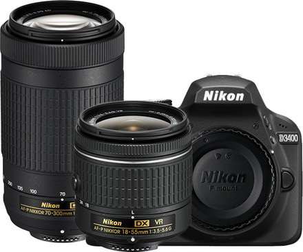 Digitální zrcadlovka Nikon D3400 + AF-P 18-55 VR + 70-300 VR