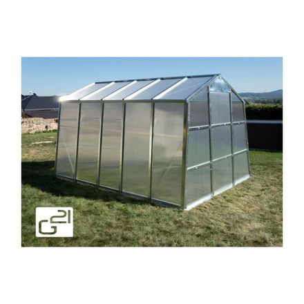 Skleník G21 GZ 48 - 251 x 191 cm, pozinkovaný se základnou