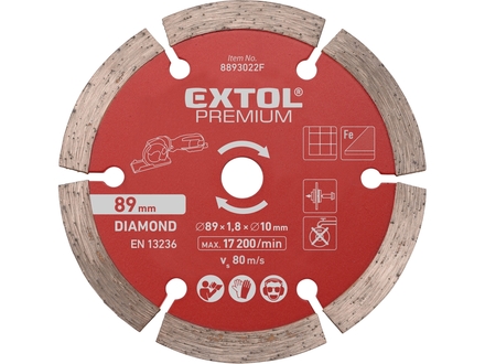 Kotouč diamantový řezný Extol Premium (8893022F) segmentový,Ř89x1,0x10mm