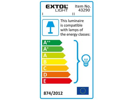 Světlo závěsné Extol Light (43290) se svorkou 230V, 5m kabel, E27 (1)