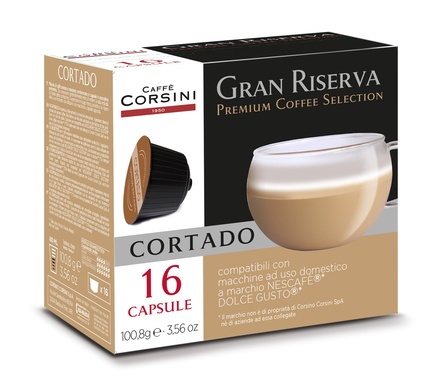 Kávové kapsle CAFFÉ CORSINI GRAN RISERVA CORTADO, 16 ks